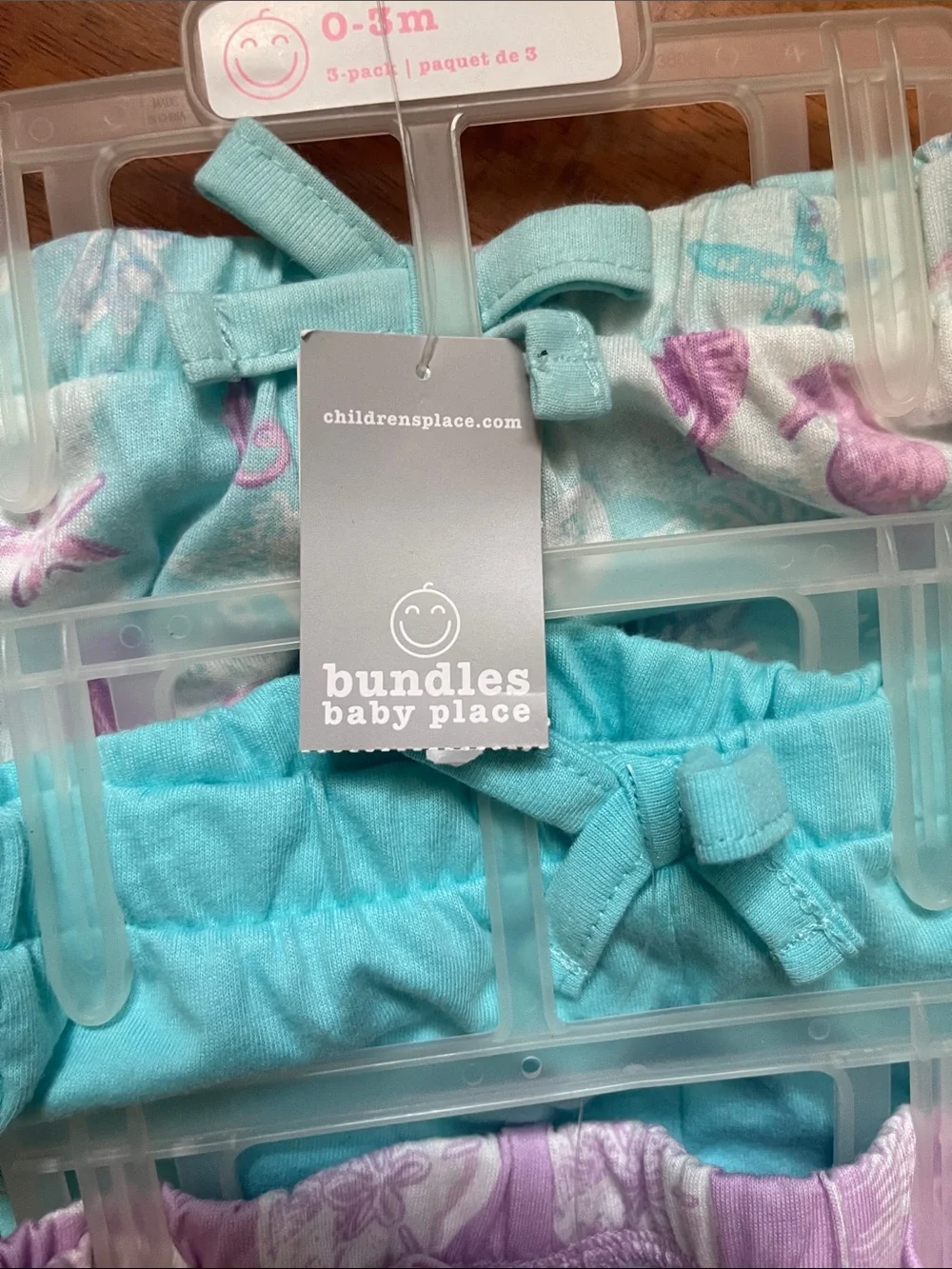 BABYPLACE Infant Girls 3-Pack Sea Shell Shorts Set - Purple & Aqua BNWT 0-3